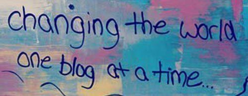 Text: changing the world one blog at a time